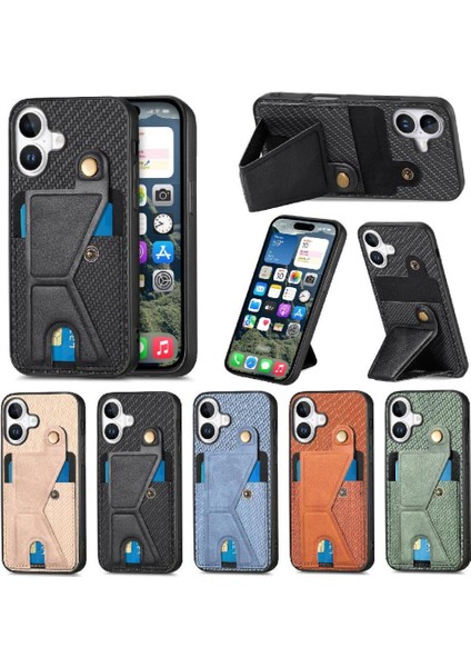 Iphone 16 Için Kılıf Braketi Standı Fonksiyonu Kart Sahibi Manyetik Tasarım (Yurt Dışından)