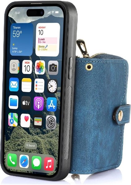Iphone 16 Için Kılıf Premium Deri Standı Ayarlanabilir Kordon 7 Kart Yuvaları (Yurt Dışından) fırsatları