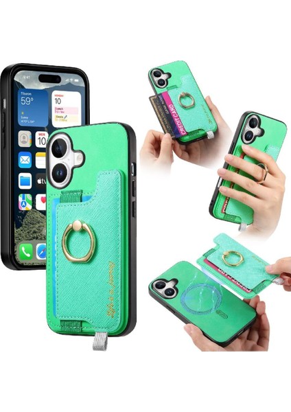 Iphone 16 Için Kılıf Cüzdan Magsafe Uyumlu Manyetik Halka Standı Tutucu (Yurt Dışından)