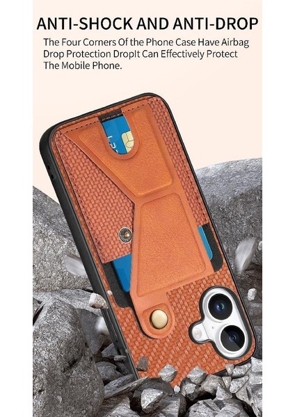 Iphone 16 Için Kılıf Artı Standı Fonksiyonu Manyetik Tasarım Cardholder Braketi (Yurt Dışından) modelleri