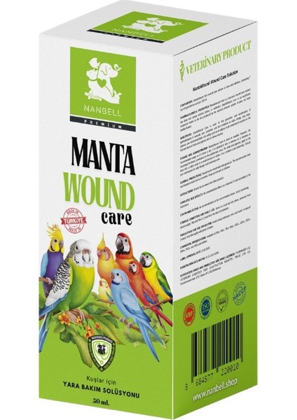 Manta Wound Kuş Bakım Solüsyonu 50 ml
