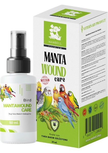Manta Wound Kuş Bakım Solüsyonu 50 ml modelleri