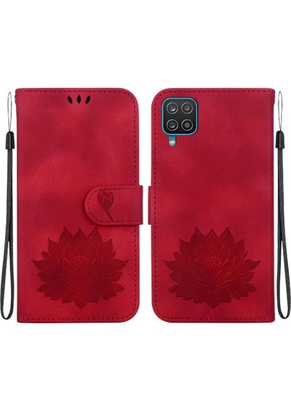 Samsung Galaxy A12 5g Kickstand Manyetik Cüzdan Kabartma Için Flip Case (Yurt Dışından)