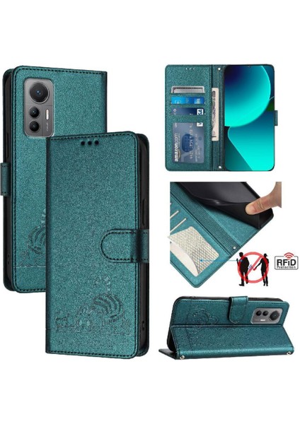 Xiaomi 12 Lite Kedi Rfıd Kart Yuvası Tutucu Için Kickstand Cüzdan Flip (Yurt Dışından) indirimleri