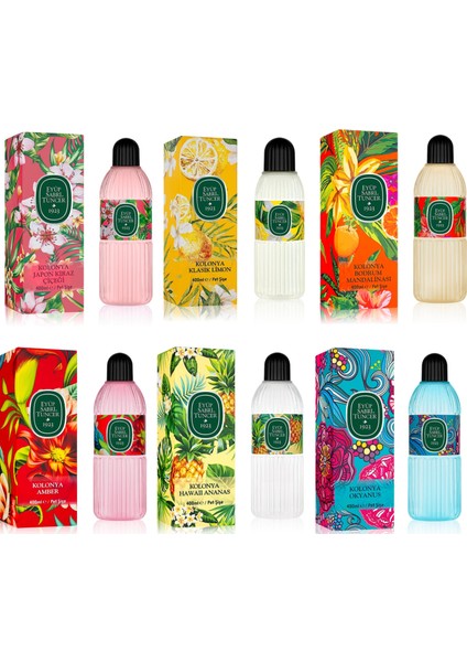 Kolonyalar Serisi 400 ml X6 (Kiraz, Limon,mandalina,amber,ananas,okyanus) fiyatları