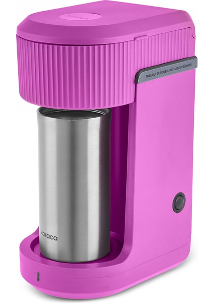 Mono Personal Filtre Kahve Makinesi ve Inox Kişisel Termos Hediyeli Raspberry Pink