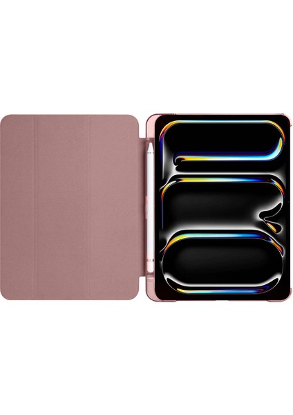Apple iPad Pro 11 Inc 2. Nesil (2020) Kalemlikli Standlı Yarı Saydam Hard Pc Kılıf A2228 A2068 A2230