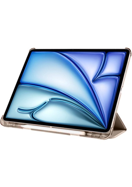 Apple iPad Pro 11 Inc 4. Nesil (2022) Kalemlikli Standlı Yarı Saydam Hard Pc Kılıf A2759 A2761 A2435