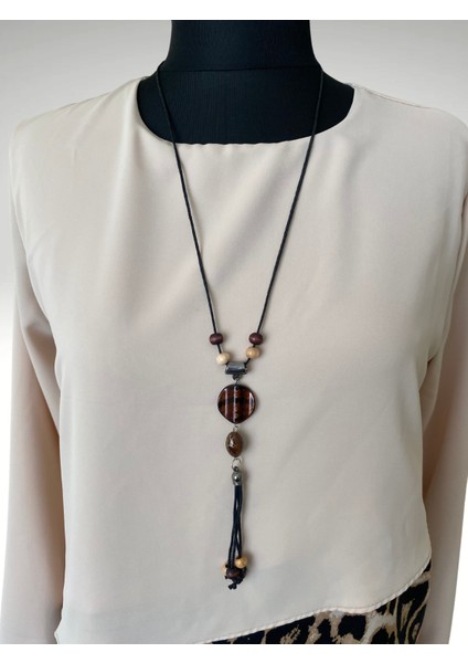 Kadın Siyah Leopar Garnili Kolyeli Geniş Beden Tunik/bluz fiyatları