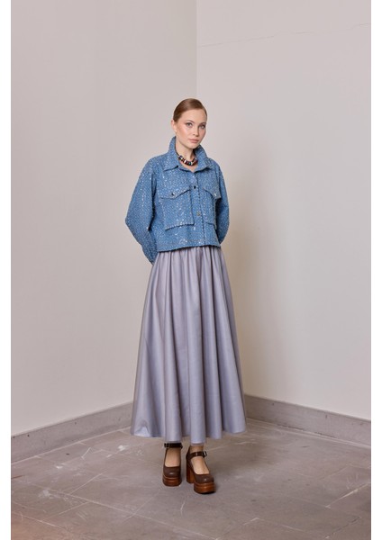 Julianna Beli Lastikli Kloş Tül Etek modelleri