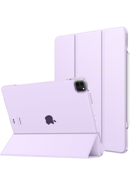 Apple iPad Pro 11 Inc 2. Nesil (2020) Kalemlikli Standlı Yarı Saydam Hard Pc Kılıf A2228 A2068 A2230