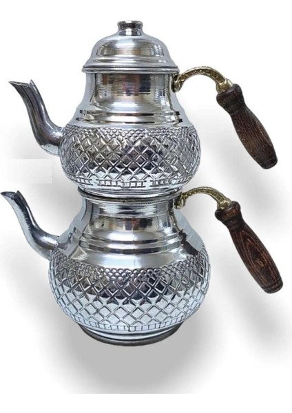 Bakır Görünümlü Alüminyum Çaydanlık Aile Boy