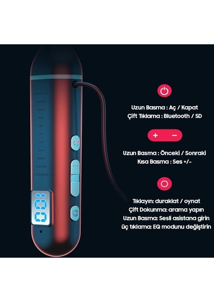 Samsung Galaxy M01 Uyumlu Boyundan Askılı Mikrofonlu Bluetooth kulaklık