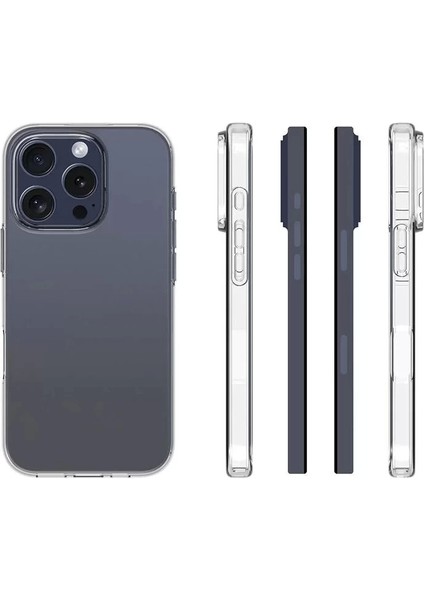 Apple iPhone 16 Pro Max Kılıf Kamera Korumalı Şeffaf Esnek Silikon Kapak Süper