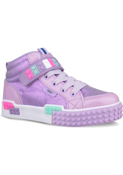 Büyük Kız Çocuk Bağcıklı / Velcro Mor Sneaker Bot modelleri