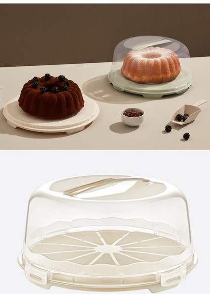 Kek Pasta Börek Saklama Kabı, Kilitli Borcam Taşıma Fanusu 34CM Büyük Boy modelleri