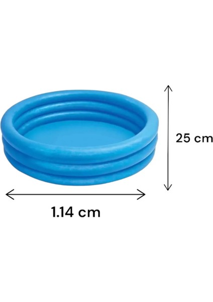 1.14 cm 3 Boğumlu Mavi Havuz 100 Adet Top ve Pompa - Fileli Bultak Mini Kule 6'lı Toplam 5'li Set