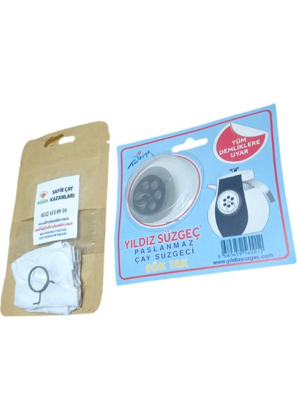 Safir Musluk Bezi ve Yıldız Demlik Süzgeci Ikili Set Kampanya 1 Paket Beşli Musluk Bezi ve 1 Paket Demlik Süzgeci fiyatları