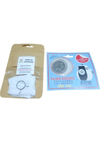 Safir Musluk Bezi ve Yıldız Demlik Süzgeci Ikili Set Kampanya 1 Paket Beşli Musluk Bezi ve 1 Paket Demlik Süzgeci modelleri