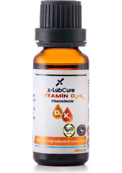 D3 K2 Vitamini (Çörek Otu Yağı Timokinon Içerikli),20 mL, GİMDES HELAL