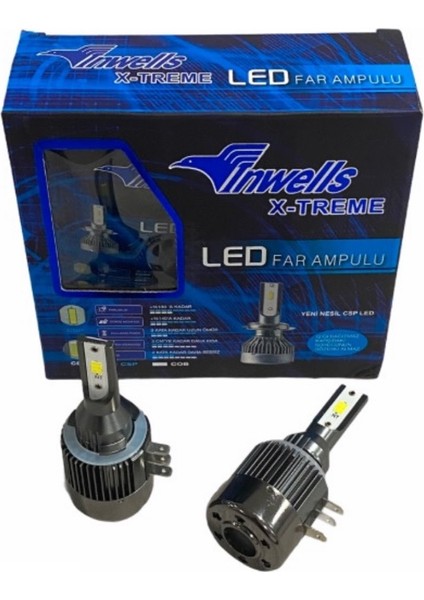 12V-24V H15 Csp LED Xenon Far Ampul Seti 6000K 10000 Lümen