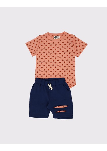 Çocuk Karpuz Baskılı Şort Takımı