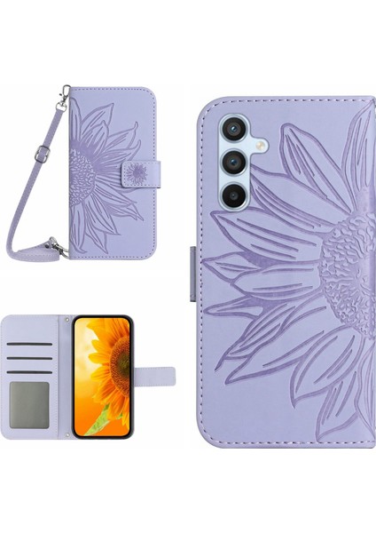 Samsung Galaxy S24 Fe Için Crossbody Güneş Çiçeği Pu Kılıf (Yurt Dışından)