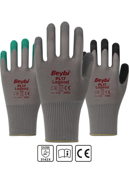 Pl-17 Legend Polyester Örgü Camcı Eldiveni (1 Paket: 12 Çift)