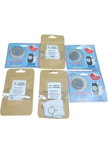 Safir Musluk Bezi ve Yıldız Demlik Süzgeci Üçlü Set Kampanya 3 Paket Beşli Musluk Bezi ve 3 Paket Demlik Süzgeci fırsatları