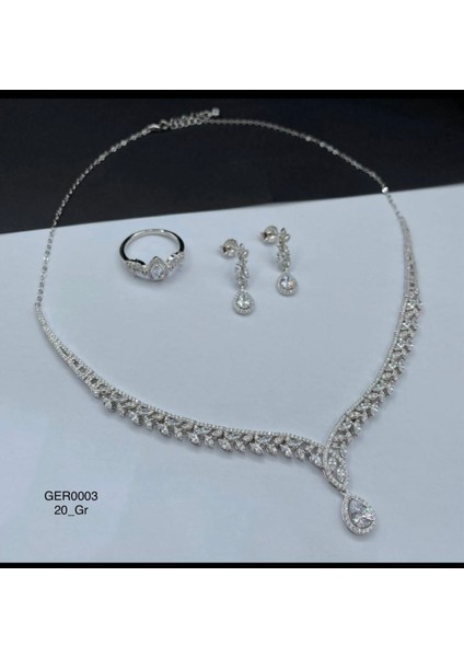 3'lü Gümüş 925 Rodyum Kaplama Italyan Tasarım Mukemmel Şık Seti fiyatları