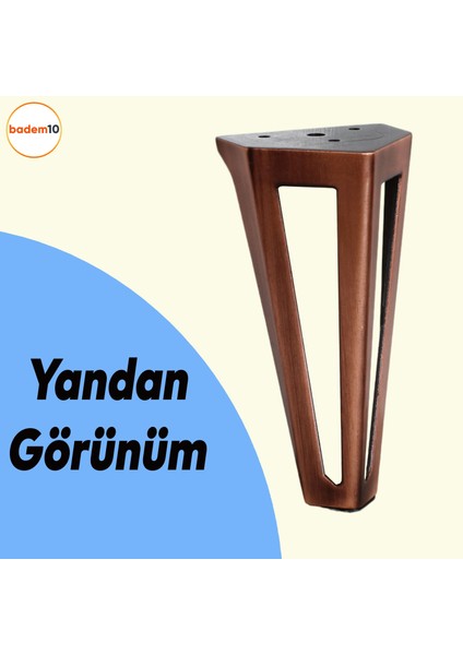 Ovit Metal Antik Bakır 14 cm Mobilya Koltuk Kanepe Konsol Tv Ünitesi Yükseltici Ayağı Ayakları 4 Adet modelleri