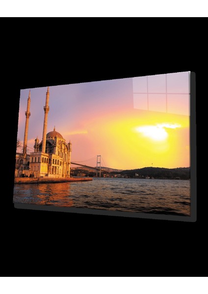 Teknoo- Istanbul Gün Batımı Ortaköy Camii Cam Tablo
