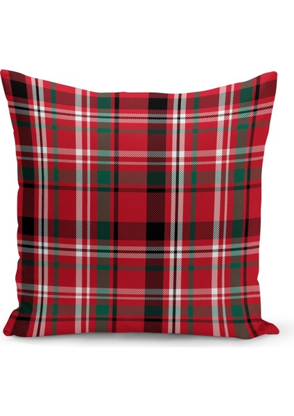 Yılbaşı Ekose Serisi Çift Tarafı Dijital Baskılı Kırlent Kılıfı (Christmas Noel Cushion Cover)
