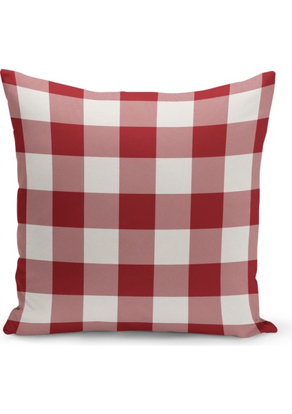 Yılbaşı Ekose Serisi Çift Tarafı Dijital Baskılı Kırlent Kılıfı (Christmas Noel Cushion Cover)