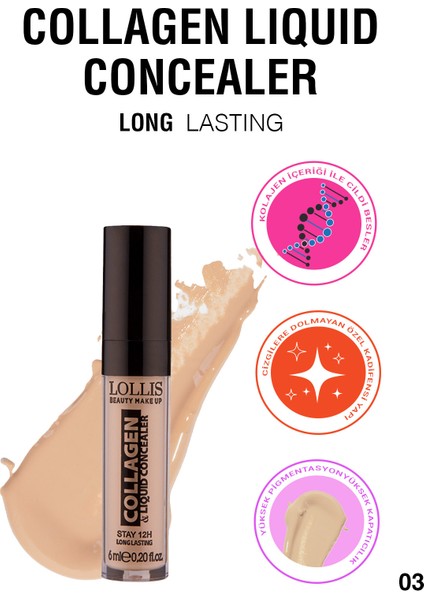 Collagen Concealler Hata Örtücü Orta Ton Ten Rengi 003