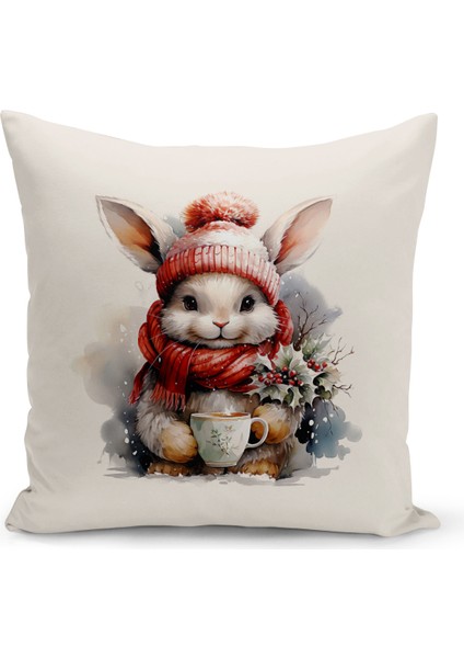 Yılbaşı Serisi Çift Tarafı Dijital Baskılı 4'lü Kırlent Kılıfı Seti (Christmas Noel Cushion Cover)