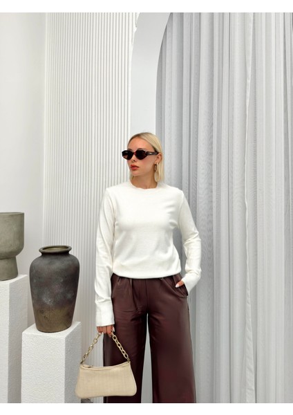 Bisiklet Yaka Triko Kazak Ekru 8235 fiyatları