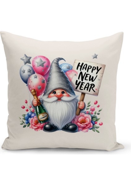 Yılbaşı Serisi Çift Tarafı Dijital Baskılı 4'lü Kırlent Kılıfı Seti (Christmas Noel Cushion Cover)