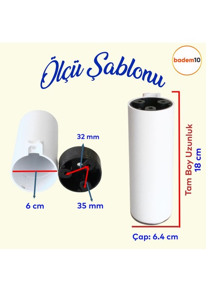 Kapsül Bohem Beyaz 18 cm Mobilya Kanepe Koltuk Baza Yükseltici Yükseltme Ayağı Ayakları 4 Adet fiyatları