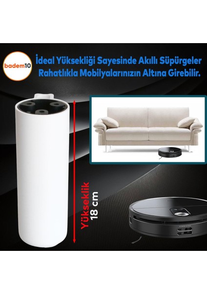 Kapsül Bohem Beyaz 18 cm Mobilya Kanepe Koltuk Baza Yükseltici Yükseltme Ayağı Ayakları 4 Adet fırsatları