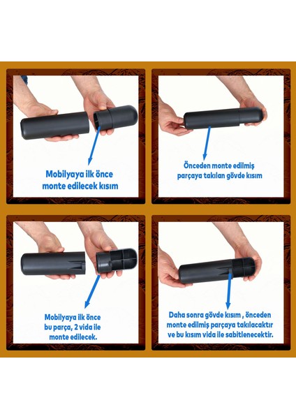 Kapsül Bohem Mobilya Kanepe Tv Ünitesi Koltuk Konsol Yükseltici Ayakları Siyah 15 cm 4 Adet indirimleri