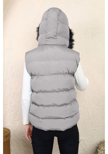 Kız Çocuk Spor Kürklü Pamuklu Yelek -Ylk-0007