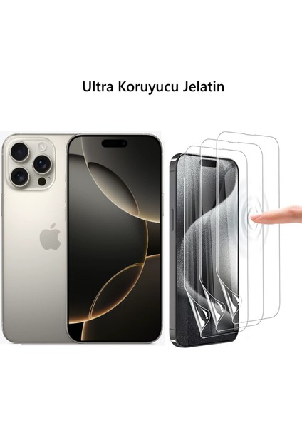 Iphone 16 Pro Uyumlu Uyumlu Ön Body Ultra Ekran Koruyucu Şeffaf  Nano Jelatin