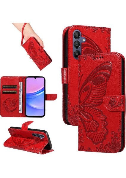 BDT Boutique Samsung Galaxy A16 Için Flip Case Kredi Kartı ile Ayrılabilir El Kayışı (Yurt Dışından)