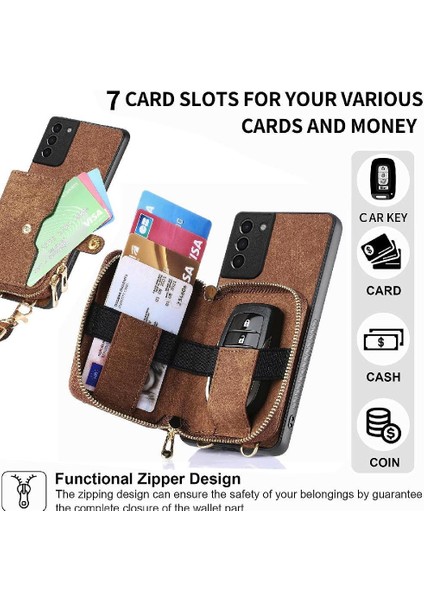Samsung Galaxy S21 Ayarlanabilir Kordon Premium Deri 7 Kart (Yurt Dışından) modelleri