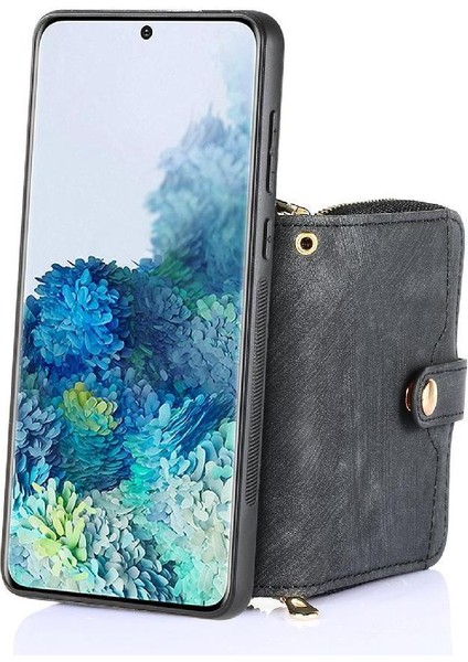 Samsung Galaxy S20 Için Kılıf Standı Fermuar Kapatma 7 Kart Yuvaları Ayarlanabilir (Yurt Dışından) modelleri