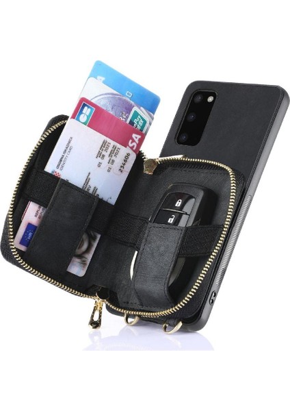Samsung Galaxy S20 Için Kılıf Standı Fermuar Kapatma 7 Kart Yuvaları Ayarlanabilir (Yurt Dışından) fırsatları