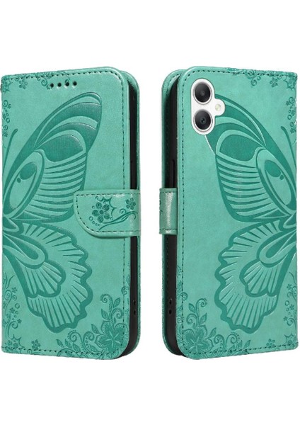 Kredi Kartı Yuvası Kabartmalı Kelebek ile Samsung Galaxy A06 Için Flip Case (Yurt Dışından)