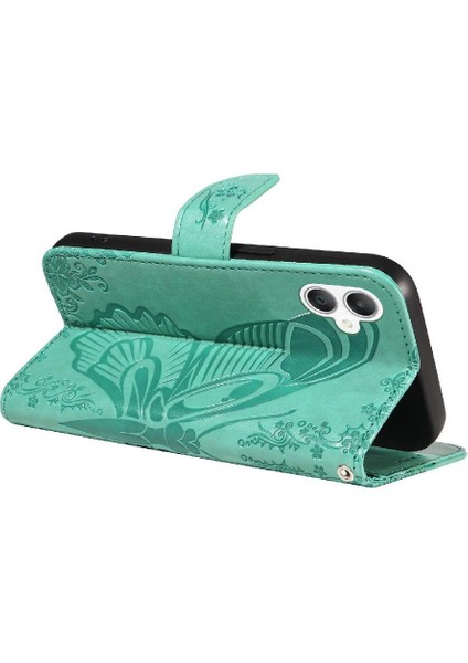 Kredi Kartı Yuvası Kabartmalı Kelebek ile Samsung Galaxy A06 Için Flip Case (Yurt Dışından)