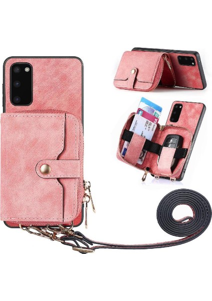 Samsung Galaxy S20 Için Kılıf Standı Fermuar Kapatma 7 Kart Yuvaları Ayarlanabilir (Yurt Dışından) modelleri